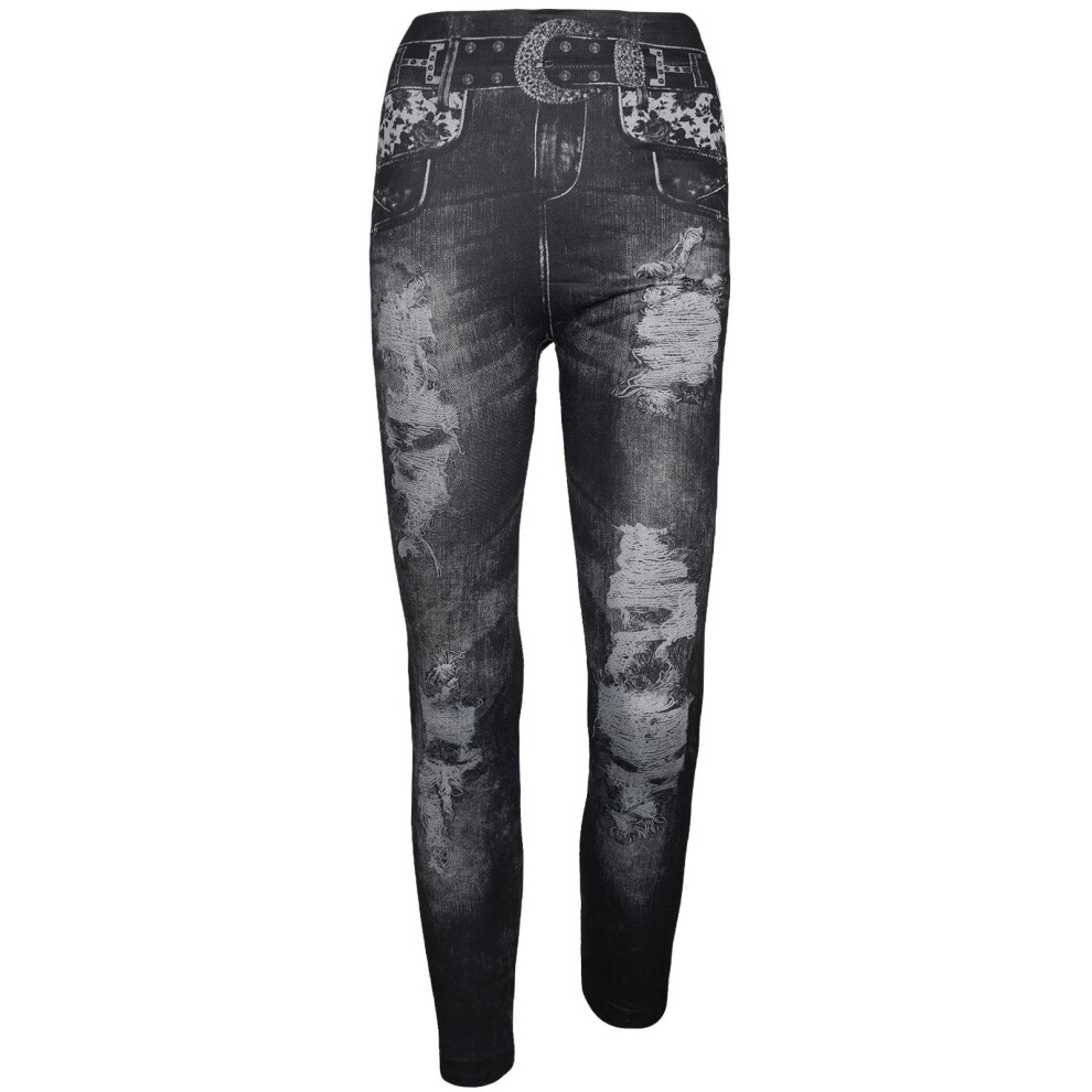 (Black) Ladies SkinnyStretchPant FullLength JeggingTrouser