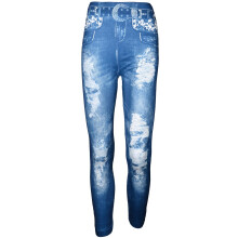 (Blue) Ladies SkinnyStretchPant FullLength JeggingTrouser