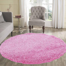 (Pink ) Circle Round Shaggy Rug Larges Living Room Mats