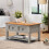 Mercers Furniture Corona Grey Wax 2-Drawer Coffee Table: Solid Pine, Hand-Waxed Grey Finish with Metal Handles 1