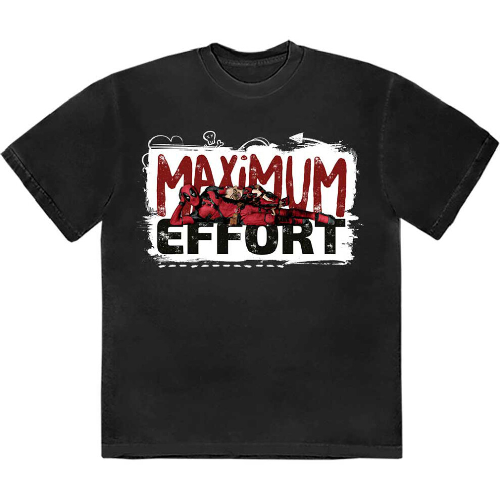 (XXL, Black) Deadpool Maximum Effort T Shirt