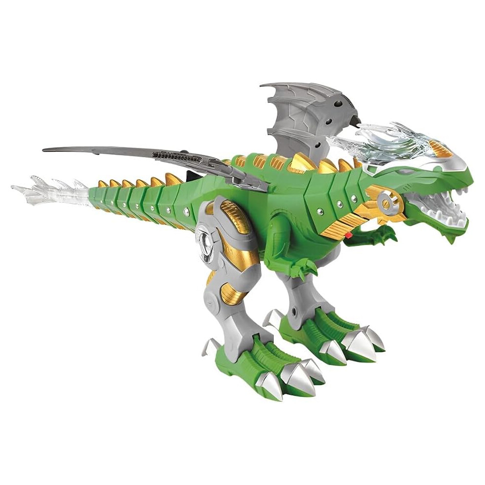 Alivio (Green) Walking Fire Breathing & Spray Dinosaur Toy Green
