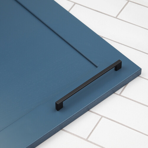 Matt Black Kitchen Cabinet Slim D Handle 160mm 2
