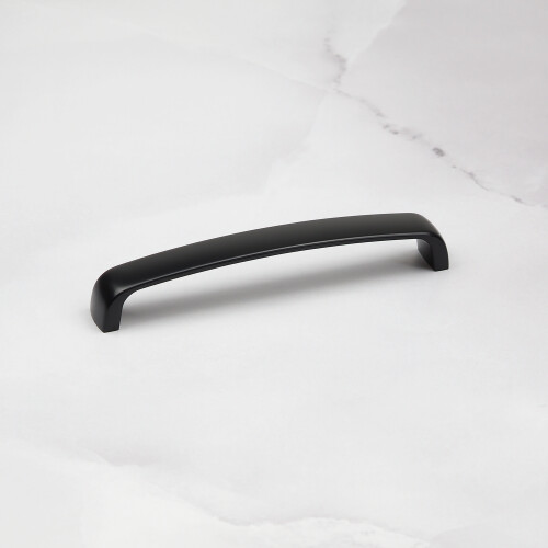 Matt Black D Bar Handle 160mm Fixing Curved Cabinet Door Drawer Pull 1