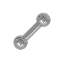 (10mm long, 12.7mm balls) Stainless Steel Barbell 6.3mm Gauge Internally Threaded Smooth Body jewellery