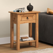 Corona 1 Drawer Console Table Hall Stand Solid Wood Pine Wooden Hallway