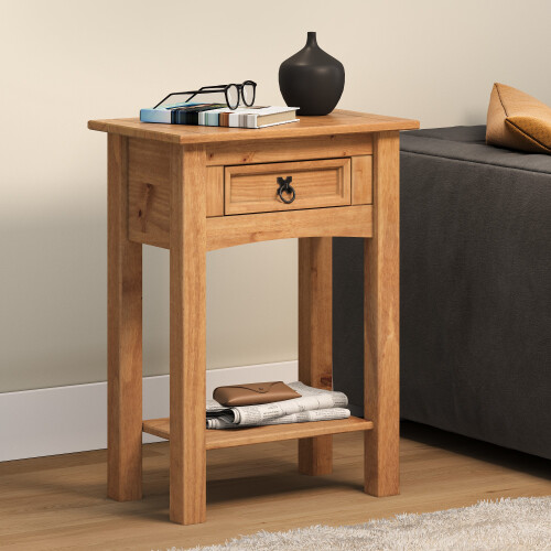 Mercers Furniture Corona 1 Drawer Console Table Hall Stand Solid Wood Pine Wooden Hallway