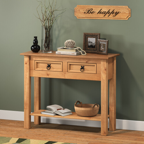 Mercers Furniture Corona 2 Drawer Console Table Solid Pine Furniture