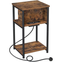Alivio Slim Side Table with Charging Station with 2 AC Outlets