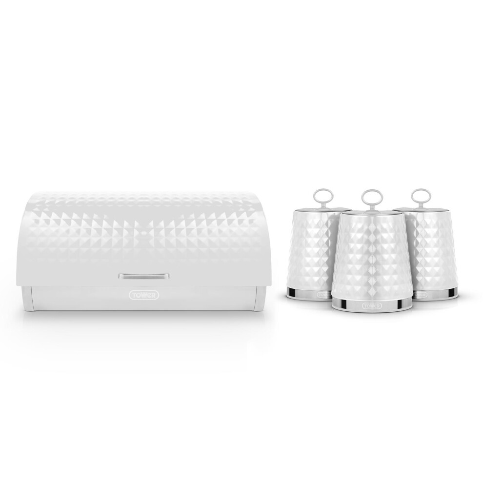Tower Bundle consisting of bread bin and set of 3 canisters EEJB284