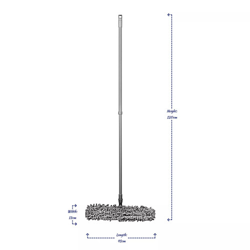 (Green) 360° Extendable Microfibre Mop Double Sided Flat Floor Cleaner Sweeper Wet Dry 2
