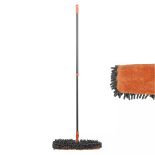 (Orange) 360° Extendable Microfibre Mop Double Sided Flat Floor Cleaner Sweeper Wet Dry