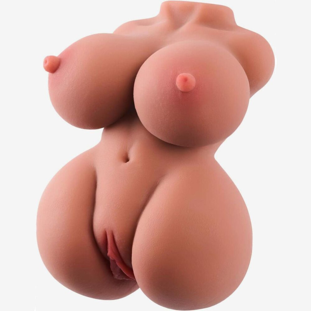 (brown) Portable Mini Sex Doll Realistic Pocket Pussies For Men Male Masturbator Silicone Tpe Sex Dolls Fantasy Female Torso Dolls With Boobs Vagina