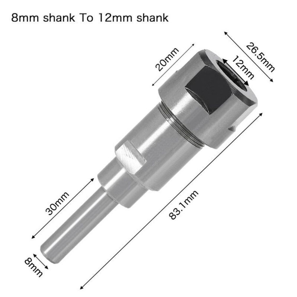 (grey, 8 to 12) 1pc 6mm 1/4" 8mm 12mm 1/2" Shank Engraving Machine Extension Rod 90mm Router Bit Collet Chuck Holder Woodworking Tools