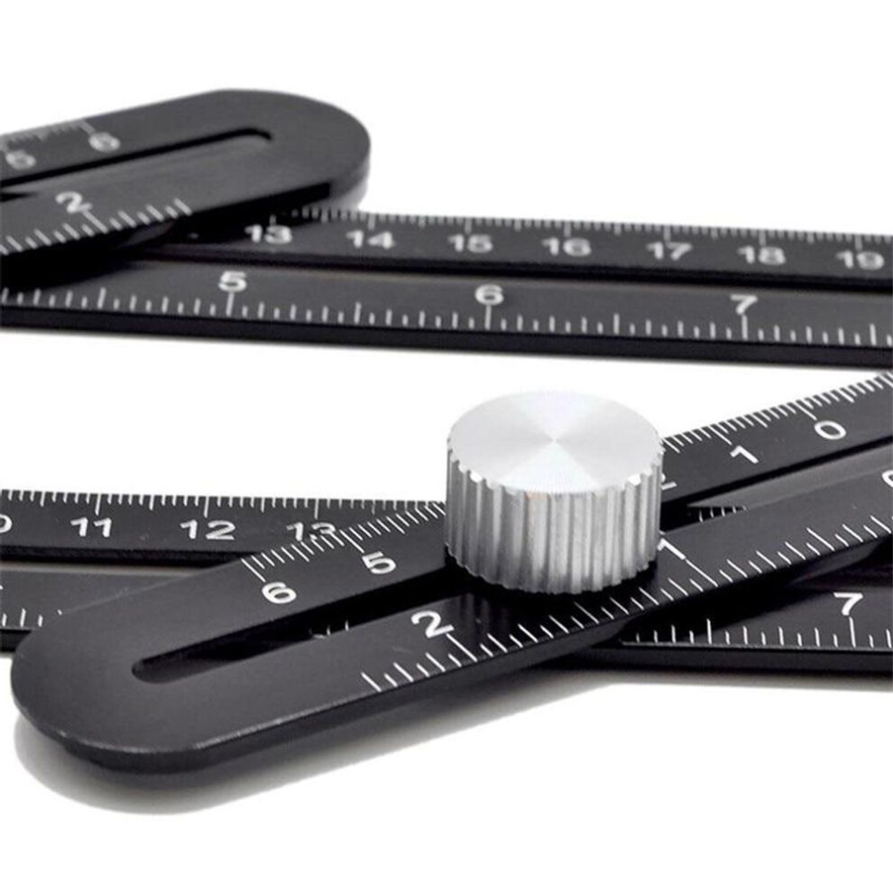 Measuring Ruler Protractors 6-sides Ruler Floor Tile Hole Locator Woodworking Puncher