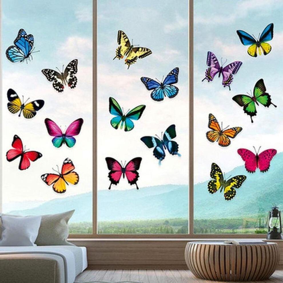 New 20pcs Butterfly Window Stickers Anti-collision Window Clings Decals Reusable Glass Window Film Wall Stickers