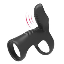 (black) Penis Vibrating Ring for Men Silicone Cock Rings Scrotum Bind Delay Ejaculation Sex Toys  For Couples