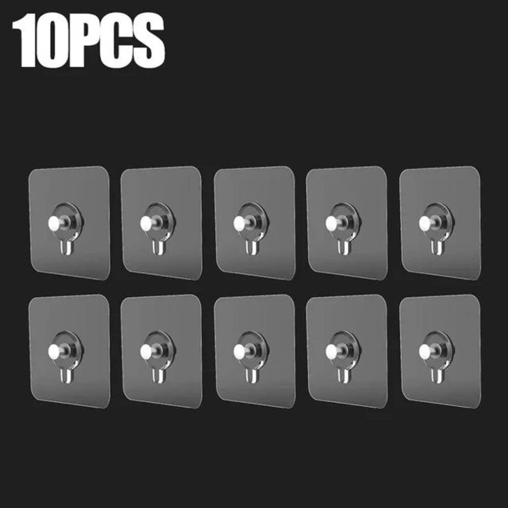(as the picture, 10PCS) Strong Adhesive Hooks Picture Frame Holder Poster Photo Clock No Drilling Hooks Waterproof Kitchen Bathroom Hanger Screw Hooks