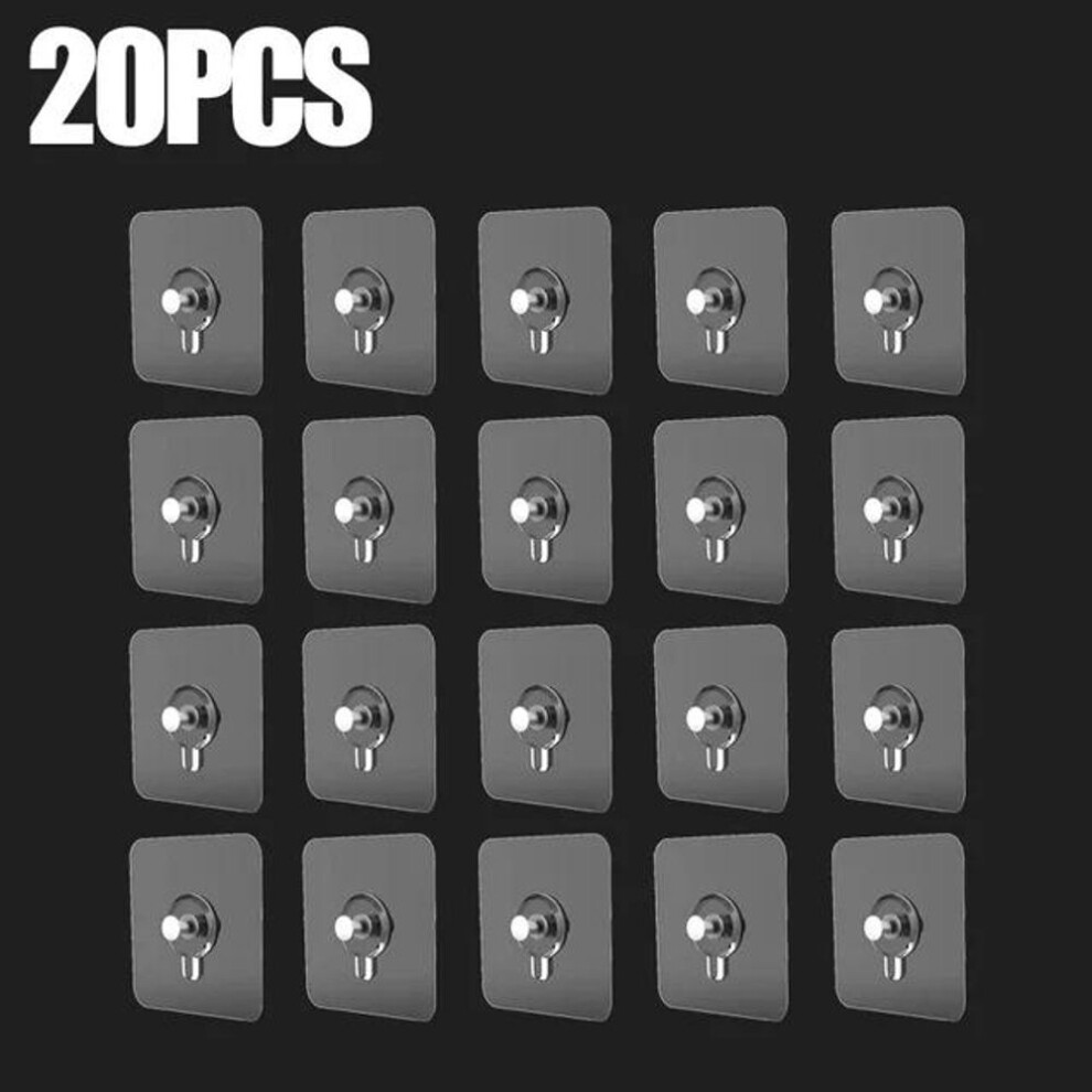 (as the picture, 20PCS) Strong Adhesive Hooks for Frames & Posters