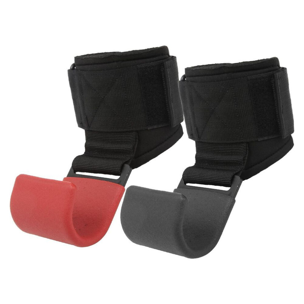 (black) Weight Lifting Hooks Heavy Duty Lifting Wrist Straps Weightlifting Grips Straps Gloves Wrist Support For Gym Workout