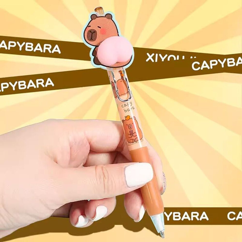 Cartoon Capybara Butt Pressing Neutral Pen Funny Writing Pens Quick-drying Writing Smooth Kawaii Pens Aesthetic Stationery