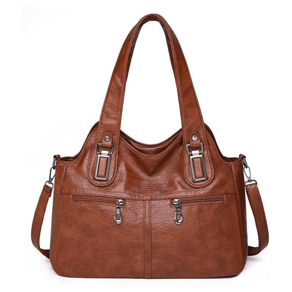 (brown) Luxury Casual Tote Women Bag High Quality Leather Ladies Hand Bags For Women 2023 New Shoulder Bag Big Crossbody Bags Sac A Main