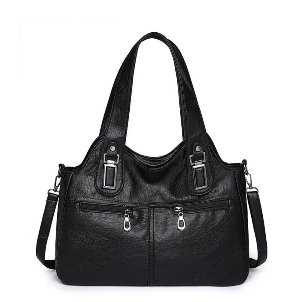 (black) Luxury Casual Tote Women Bag High Quality Leather Ladies Hand Bags For Women 2023 New Shoulder Bag Big Crossbody Bags Sac A Main