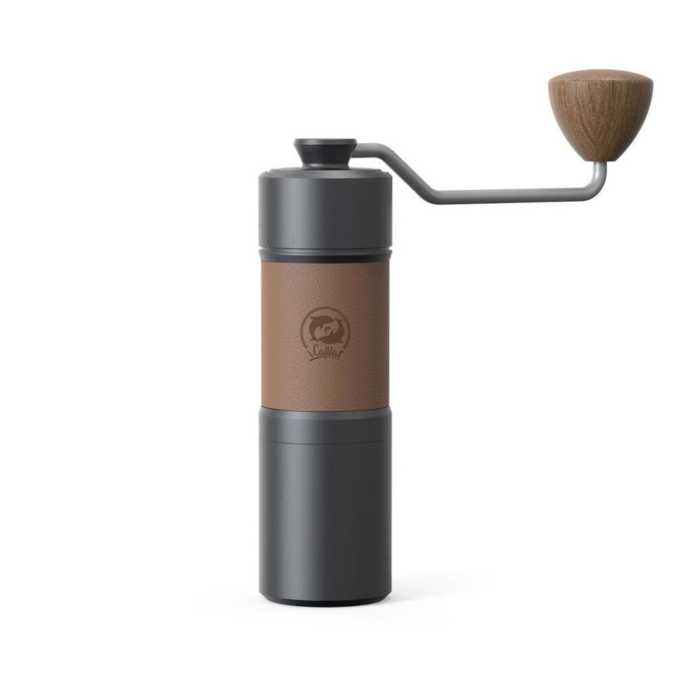(black) I Cafilas Chestnut Manual Coffee Grinder 7 Angle Core 420 Stainless Steel 40mm Titanium Coated Burr Plating 30g Capacity