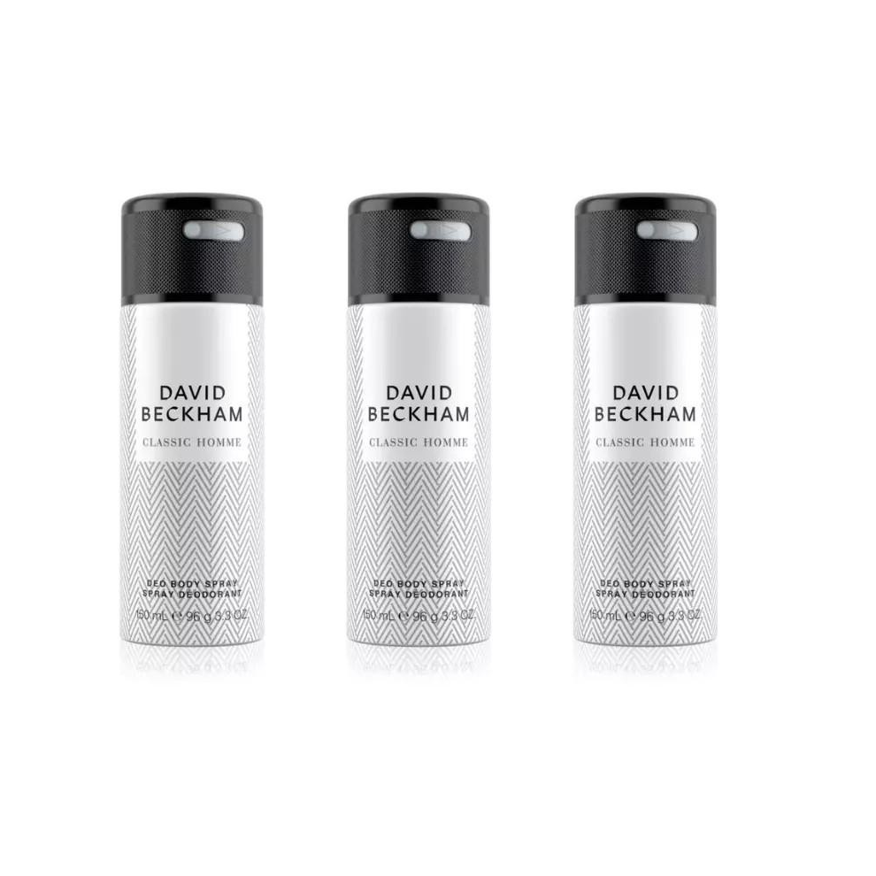 (3 X 150ml Classic Homme) 3 X 150ml David Beckham Deodorant Body Spray