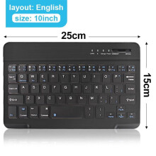(black, 10 inch) Bluetooth Wireless Keyboard Mini Keyboard For Ipad Phone Tablet Rubber Keycaps Rechargeable Gaming Keyboard For Android Ios Windows