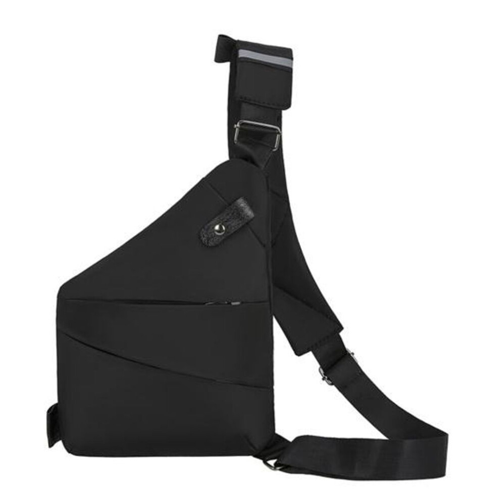 (black, Left) Chest Bag Sport Bag Waterproof Large Capacity Lightweight Multi Pockets Wide Adjustable Strap Anti-theft Fanny Bag Outdoor Travel Bag