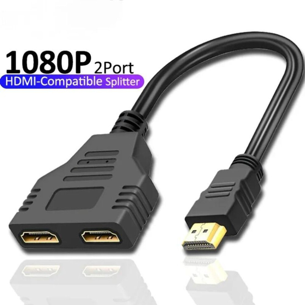 HDMI Splitter 1080P Dual Port Y Splitter 1 In 2 Out Cable Male To Female Adapter For LCD TV Box PS3 HDMI-compatible Splitter