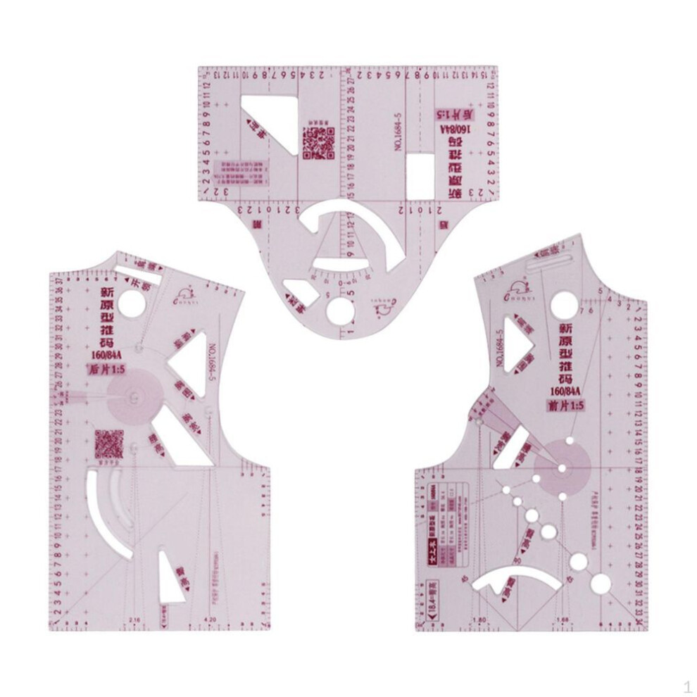 1:3 Fashion Design Ruler Garment 3pcs/set 160/84a Clothing Measuring Clothes