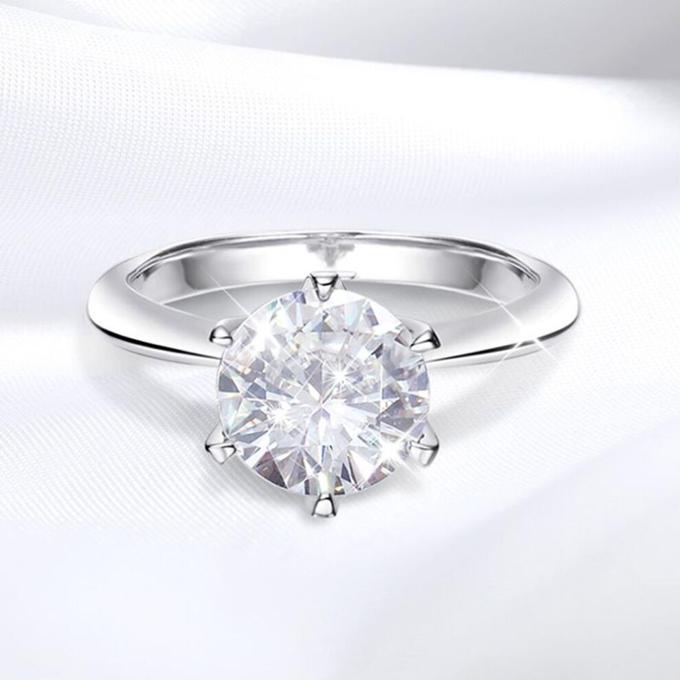 (3.0CT) 925 Sterling Silver 1-3ct Moissanite Adjustable Ring For Women Jewelry