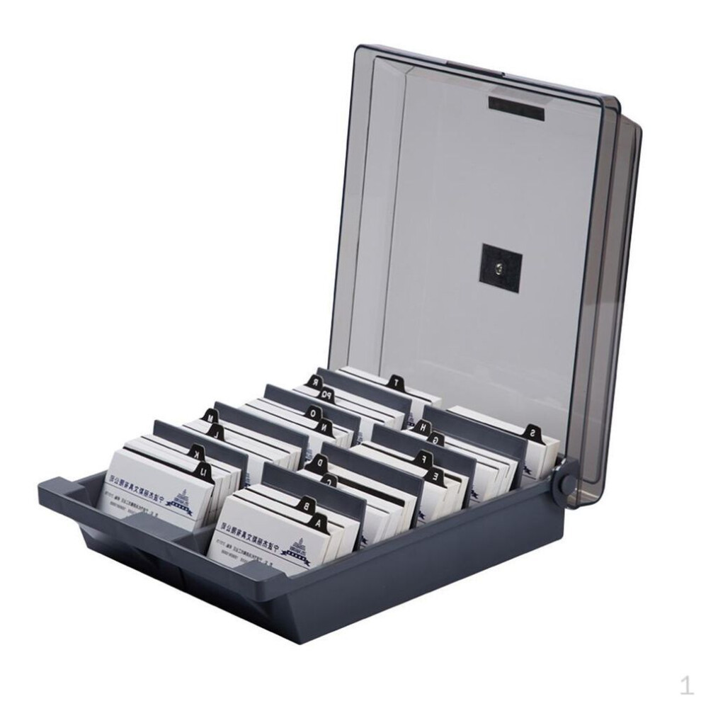 Business Card Holder Box Index Storage Organizer 8 Dividers Of Each 9.7 X 8.7