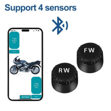 (2 Sensors) Motorcycle Tpms 2 Sensors Bluetooth 4.0 5.0 Tire Pressure Monitoring System Pit Bike Tyre Tester Diagnostic Set Moto Accessories