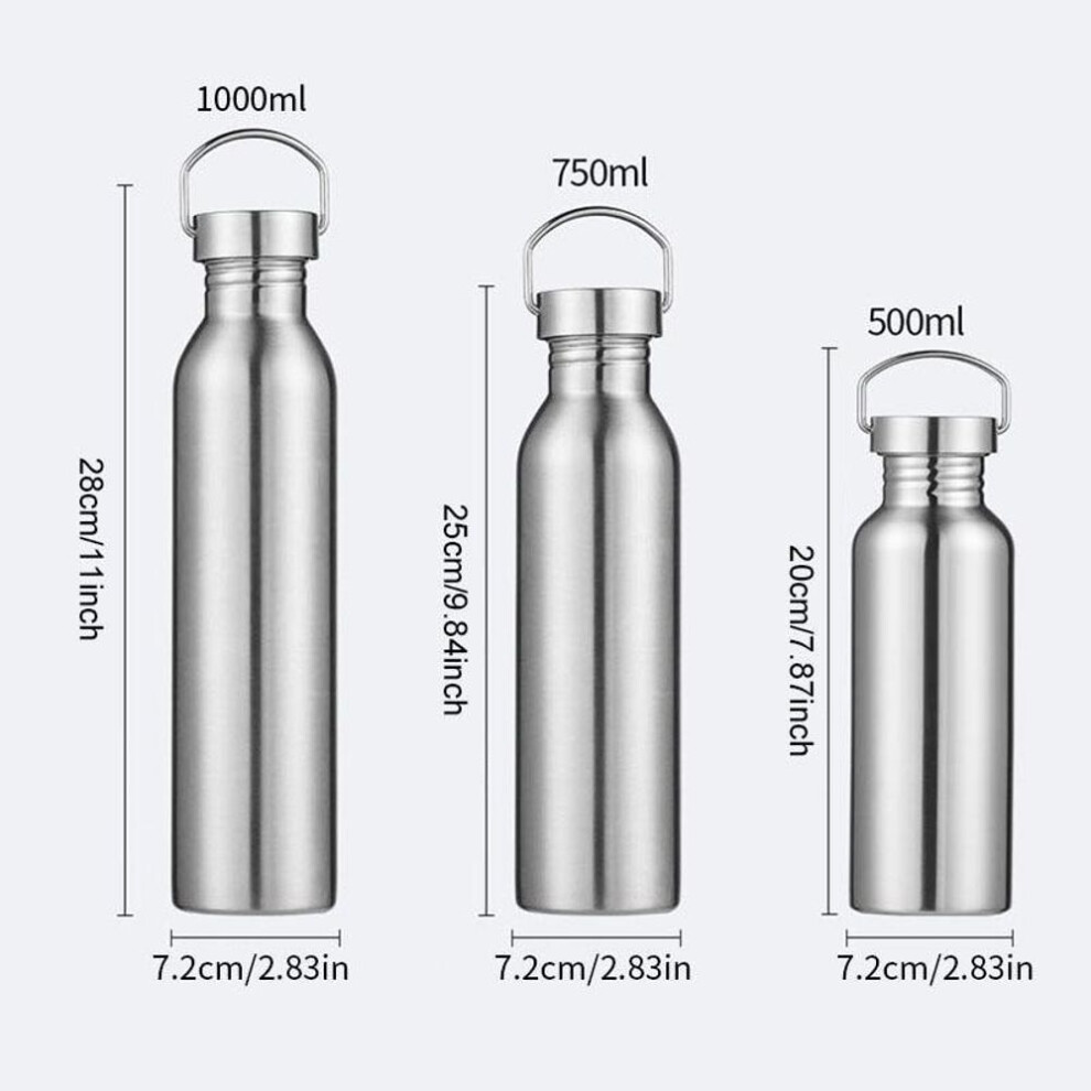 (1000ml) Stainless Steel Sports Water Bottle With Drinking Straw Cold Water Bottle Gym Cycling Hiking Bottle Drinkware 500/750/1000ml