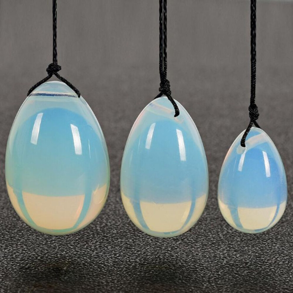 (3pcs/set) 3pcs/set White Opalite Yoni Eggs Jade Egg With Cords Gemstone Massage Ball For Exercise Pelvic