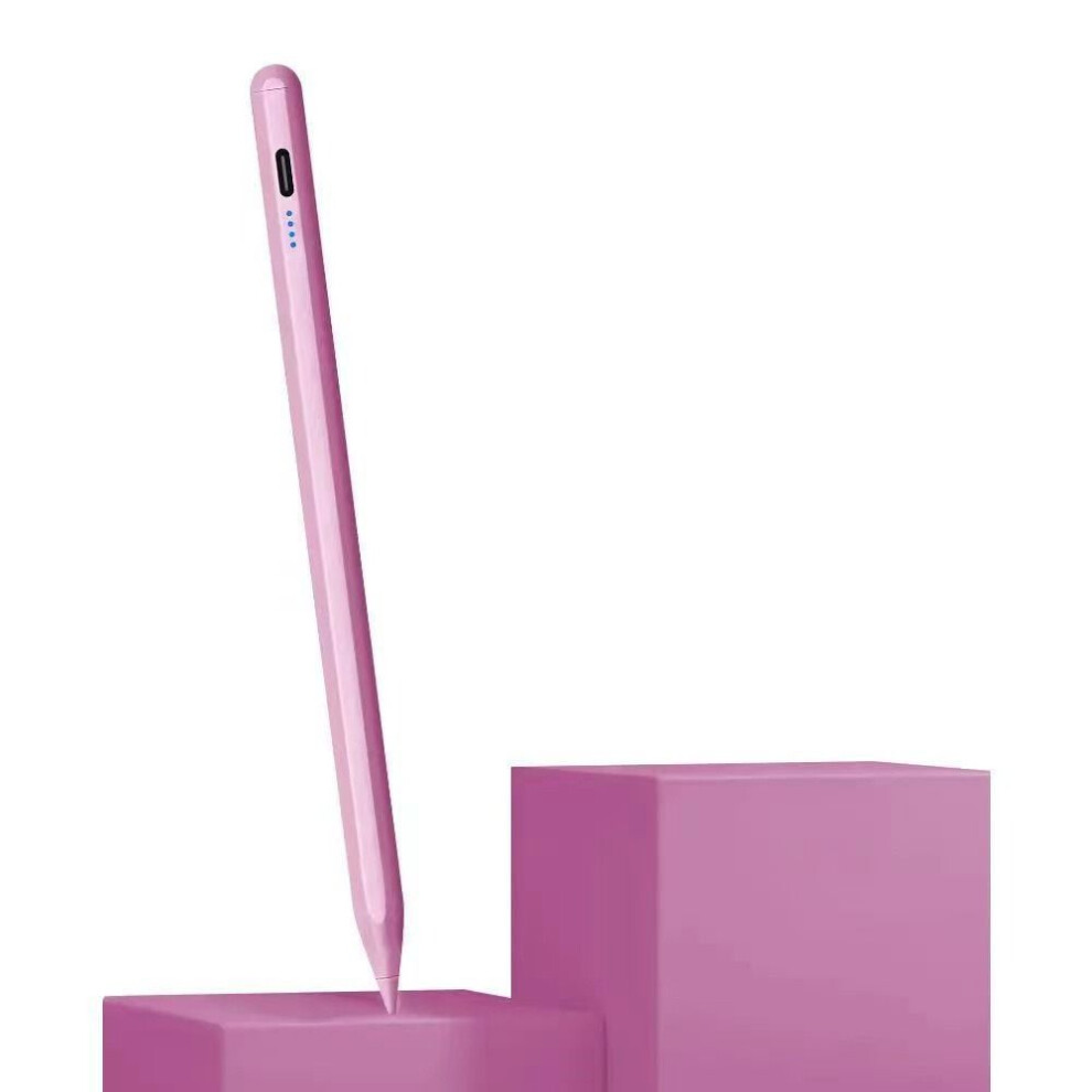 (pink) Mobile Phone Tablet Touch Pen Battery Indicator Capacitive Stylus Screen Pencil For Android/ios
