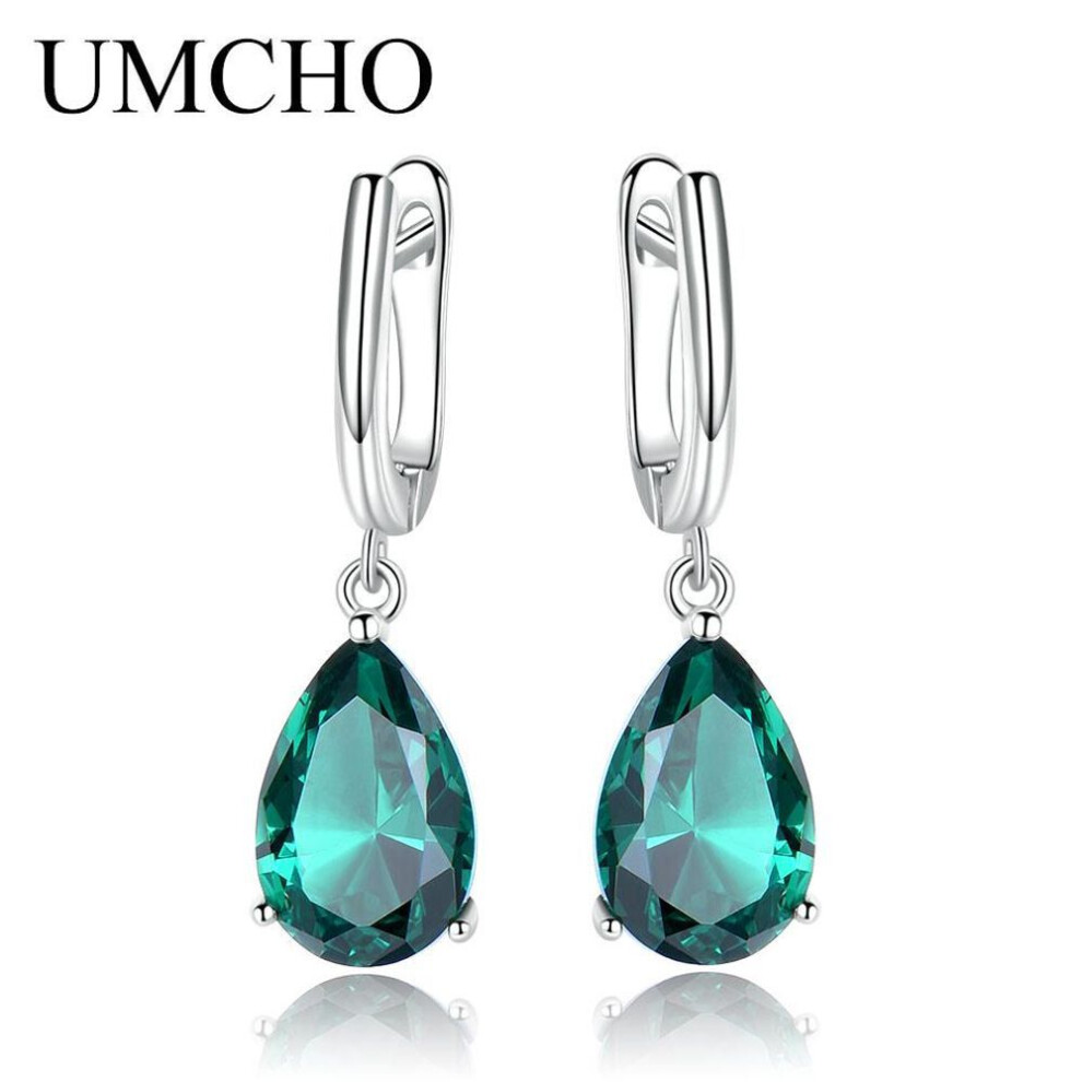 (green) Umcho Created Green Emerald Gemstone Drop Earrings For Women Anniversary Wedding Party Gifts Jewelry