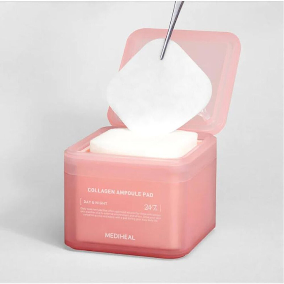 Mediheal Collagen Ampoule Pad Tighten Wrinkles & Lines, Skin Firming & Restore Elasticity 100 Pads