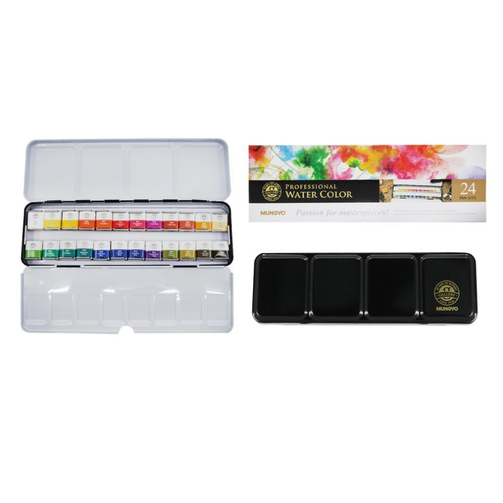 Mungyo Sargent Artist Quality 24ct Professional Watercolor Set, Tin Case (MWPH-24C)