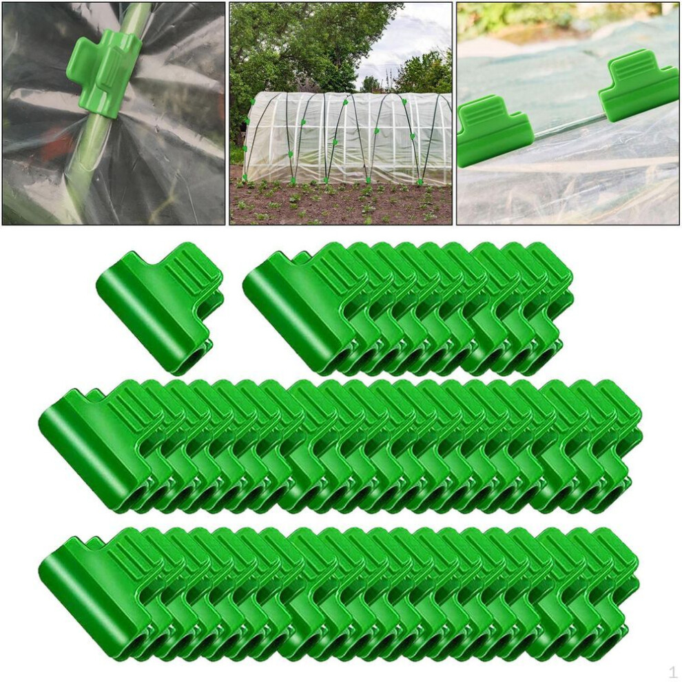 (fits 16mm Tube) 50 Pack Of Greenhouse Clamps Clips,film Row Cover Netting Tunnel Hoop, Shelters Shading Net Rod