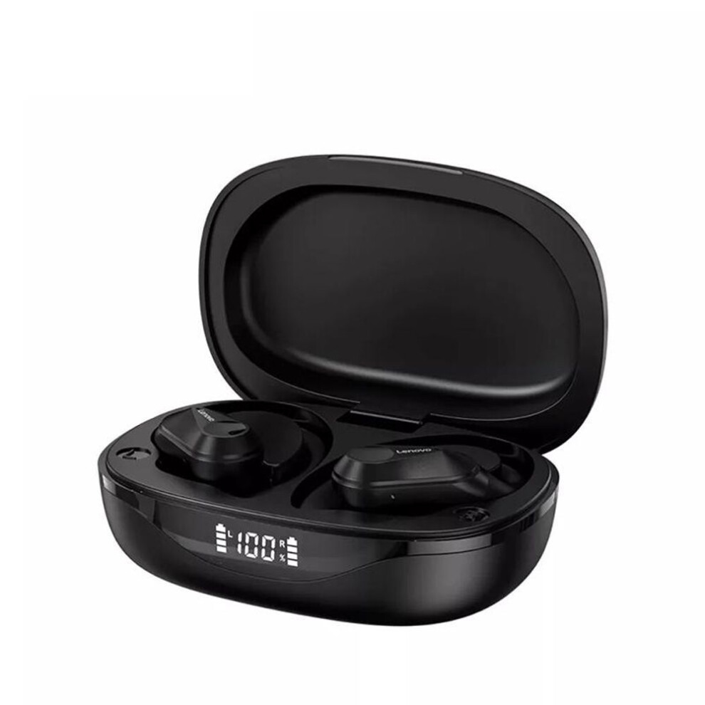 (Black) Lenovo Lp75 Wireless Bluetooth Headphones Ear Hook Sports Bluetooth 5.3 Earphones Noise Reduction Hifi Stereo Wireless Earbuds Black 1108889431287