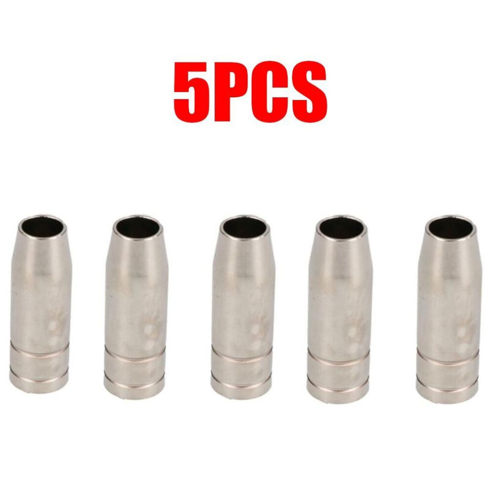 5pcs Mig Mb15 Conical Nozzle Shroud Style Welding Welder Gas Push On Accessories