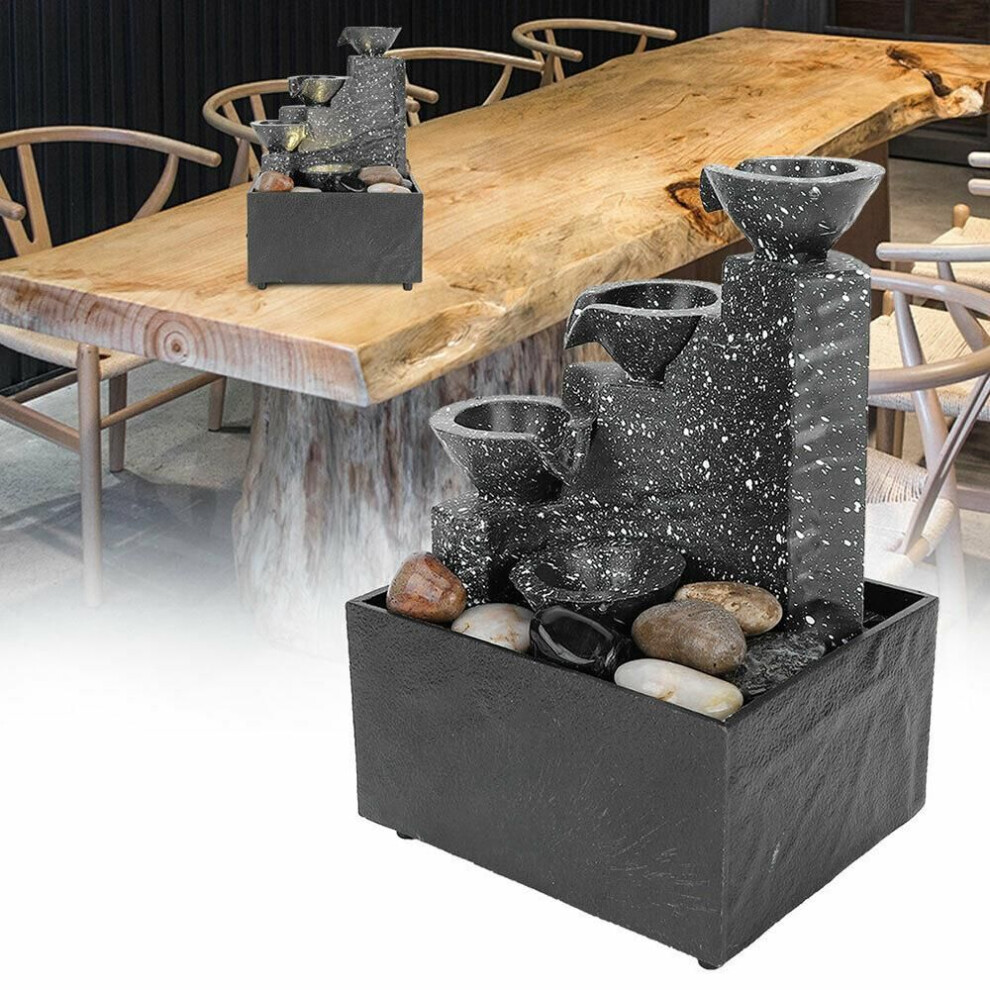 Indoor Water Fountain Electric-LED Decorative Tabletop Ornament Statues Plastic