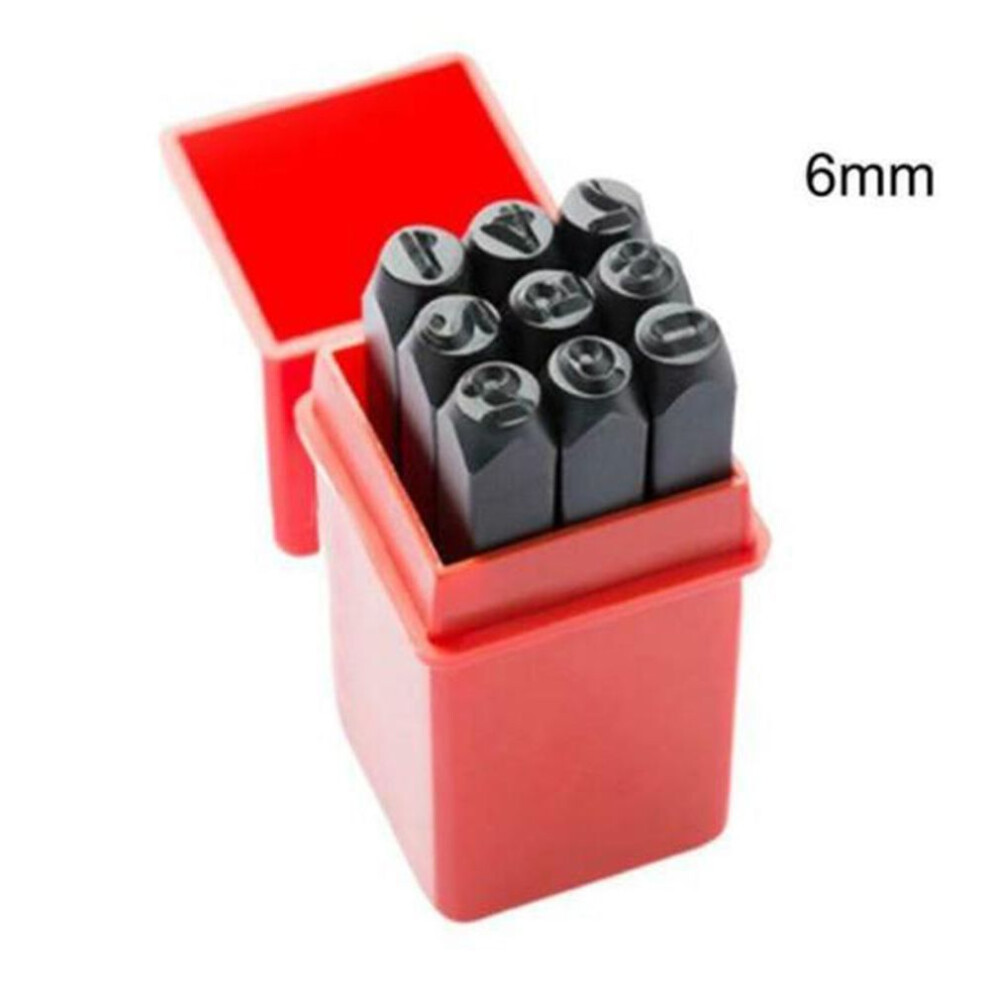 (6mm) Numbers Stamp Craft Set Letters Punch Steel Metal Leather Tool Case