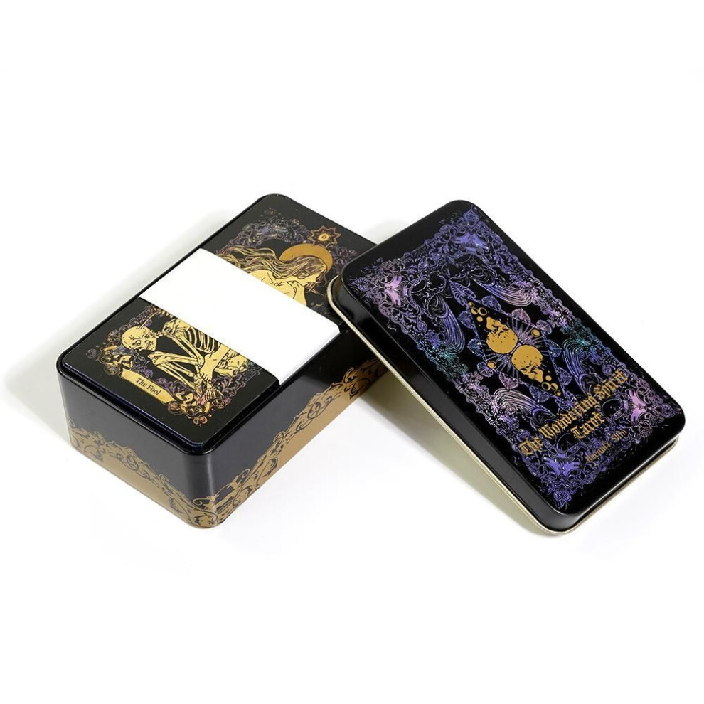 10.3*6cm Wandering Spirit Tarot Deck In A Tin Box with Guidebook for Beginners Limited Edition with Gilded Edges