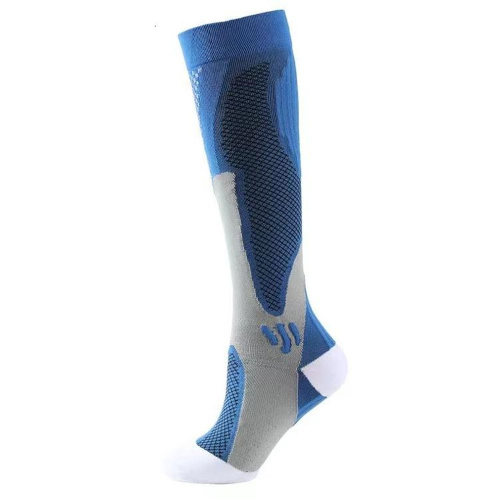 (blue, EU (40-46)) Running Men Women Compression Socks For Football Anti Fatigue Pain Relief 20-30 Mmhg Black Compression Socks Fit For Sport Socks