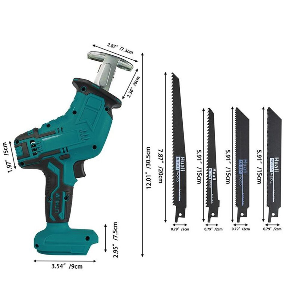 (as the picture, no plug) Cordless Electric Reciprocating Saw Multifunctional Portable Wood Cutting Saber Saw Outdoor Portable Logging Jigsaw For Wood Metal